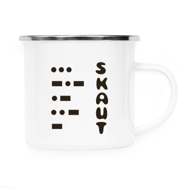 Plecháček - nerezový lem s potiskem skaut (morseovka)