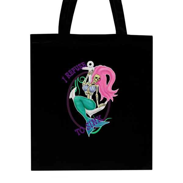 Nákupní taška unisex s potiskem Skeleton Mermaid 