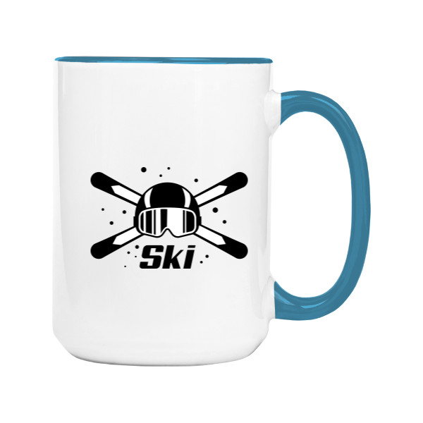 Mug big colourful s potiskem Ski
