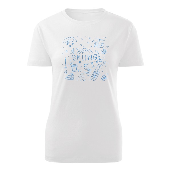 Tričko s potiskem Skiing