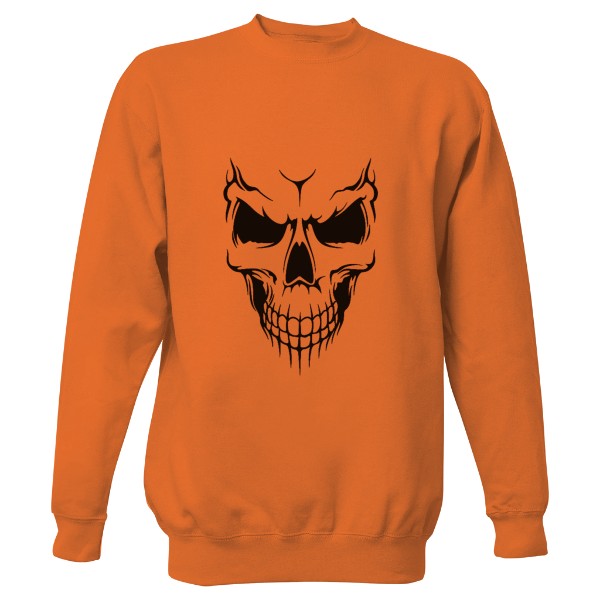 Mikina bez kapuce Unisex s potiskem Skull face - mikina