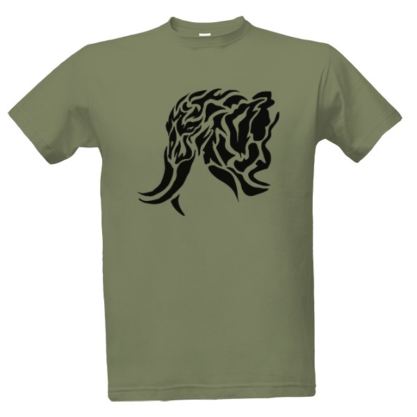 Tričko s potiskem Slon tribal černá 