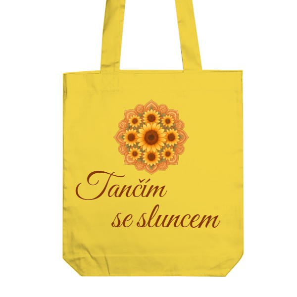 Taška z bio bavlny s potiskem Slunečnicová mandala2