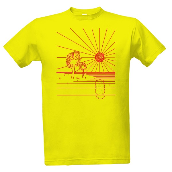 Tričko s potiskem Slunečný ostrov červený