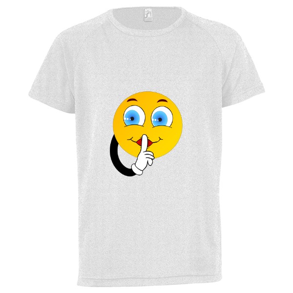 Dětské funkční tričko s potiskem smajlík ticho