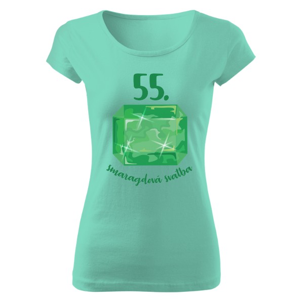 Tričko s potiskem Smaragdová svatba
