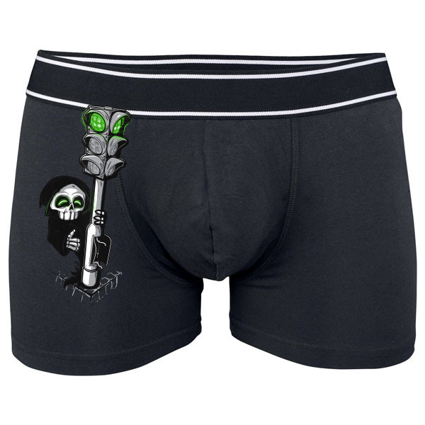 Boxerky Kariban s potiskem Smrtka a semafor