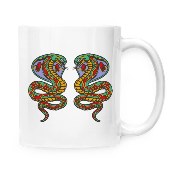 Hrnek malý bílý s potiskem Snakes