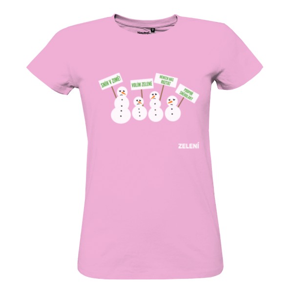 Tričko s potiskem 100% bio tričko – růžová, dámské