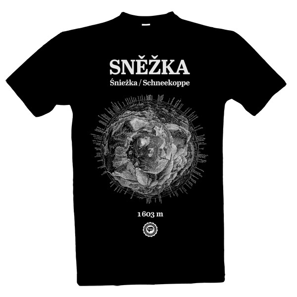Tričko s potlačou Sněžka 001 / Black