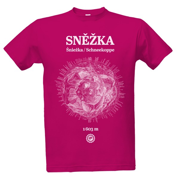 Tričko s potiskem Sněžka 001 / Fuchsia