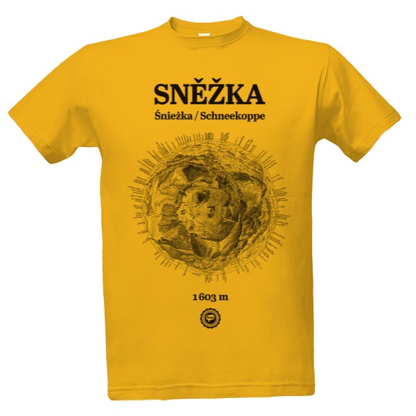 Tričko s potiskem Sněžka 001 / Gold
