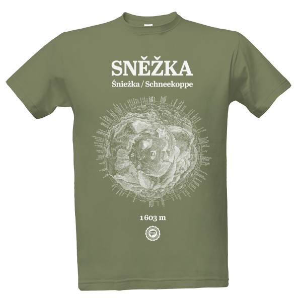 Tričko s potiskem Sněžka 001 / Khaki