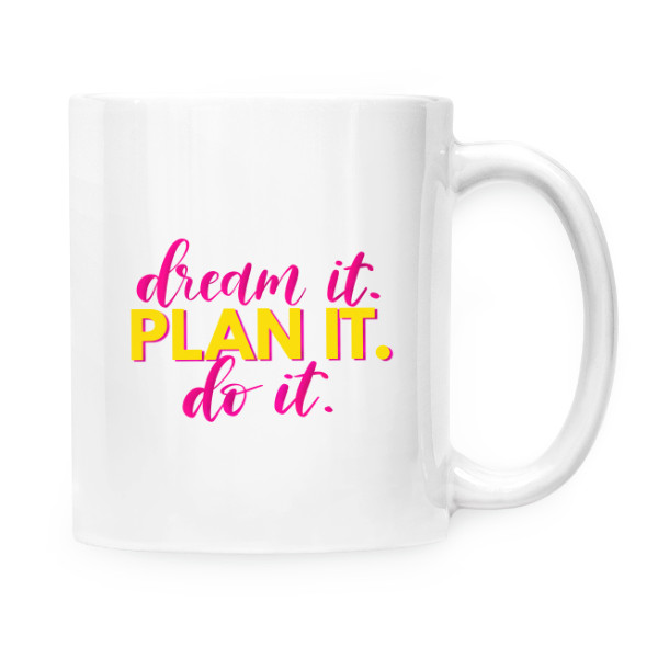 Hrnček malý biely s potlačou Snívať nestačí