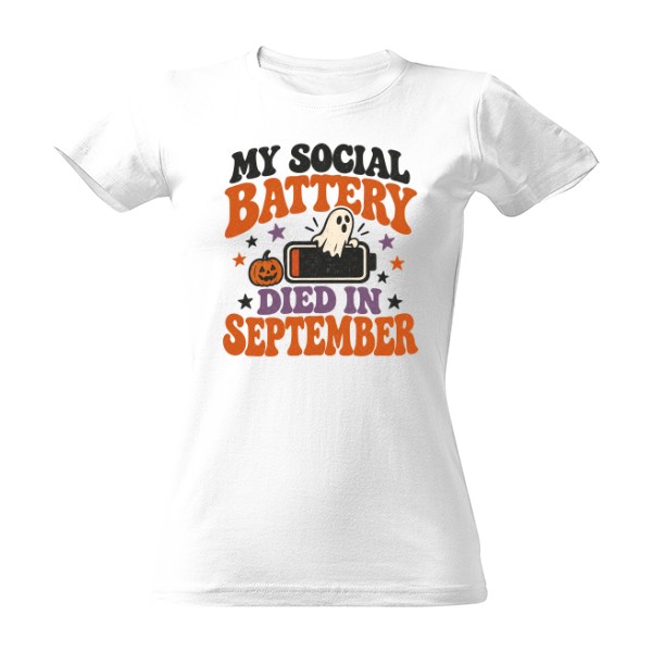 T-shirt Social Battery Died – sociální baterka vybitá