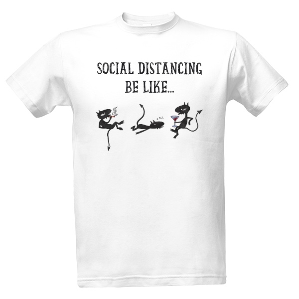 Tričko s potiskem Social distancing 