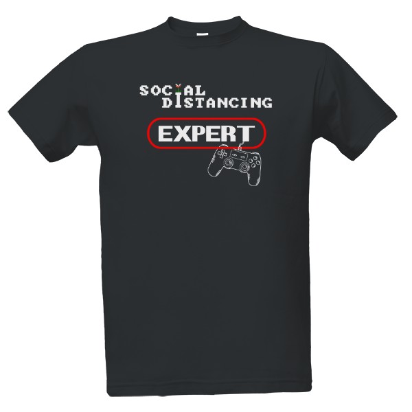 Tričko s potiskem Social Distancing EXPERT