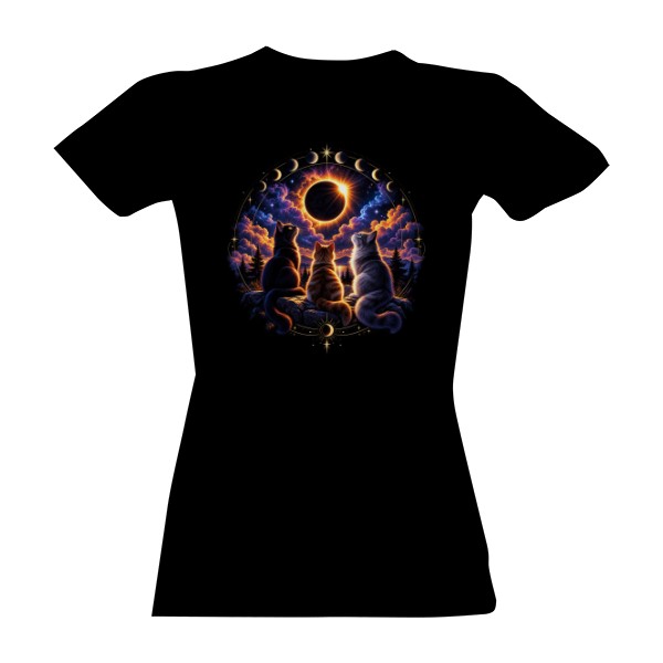 T-shirt solar eclipse and cats  