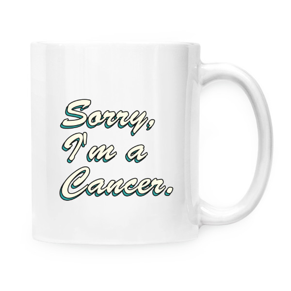 Hrnček malý biely s potlačou Sorry, Im Cancer