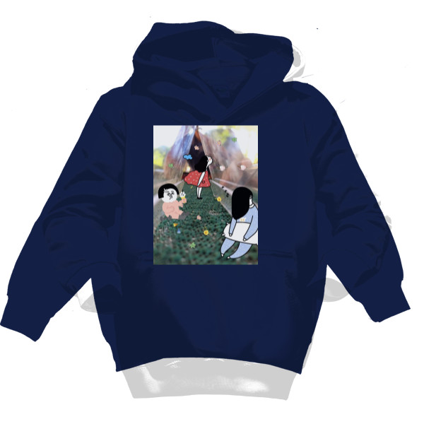 Dětská mikina s kapucí s potiskem spánek nebo radost