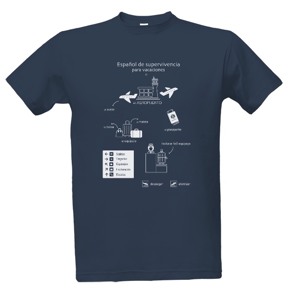 Tričko s potiskem Španělština na cesty - letiště