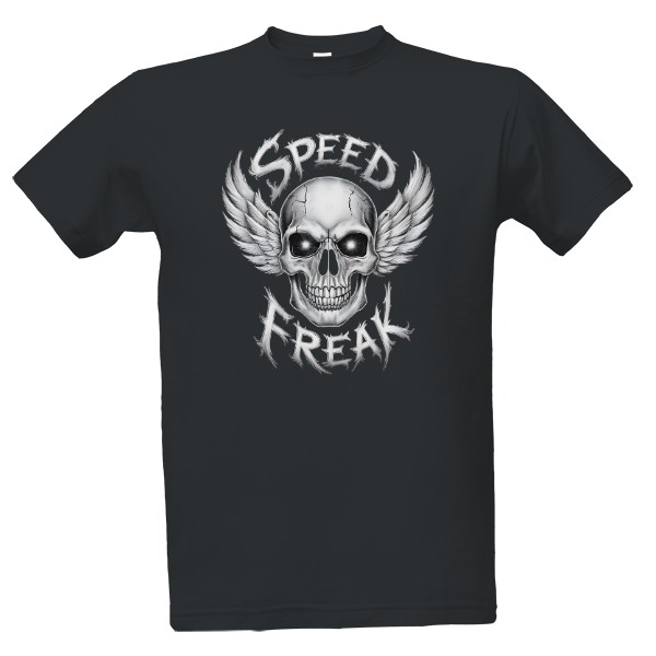 Tričko s potiskem Speed Freak - Lebka s křídly