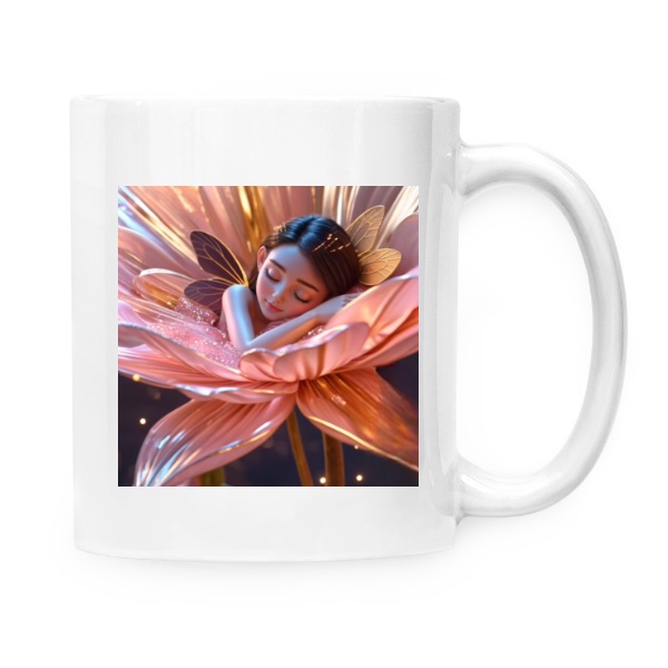 Hrnek malý bílý s potiskem Spící víla