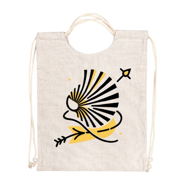 Vak na záda - lněný vzhled s potiskem Spirit of Camino