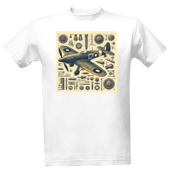 Tričko s potiskem Spitfire imaginary model