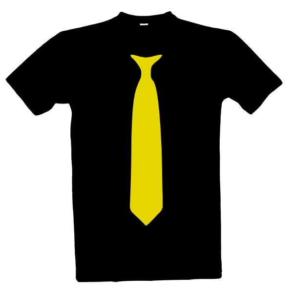 Tričko s potiskem Společenské tričko žlutá kravata