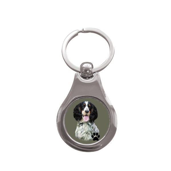 Přívěsek na klíče kolečko s potiskem Anglický špringršpaněl