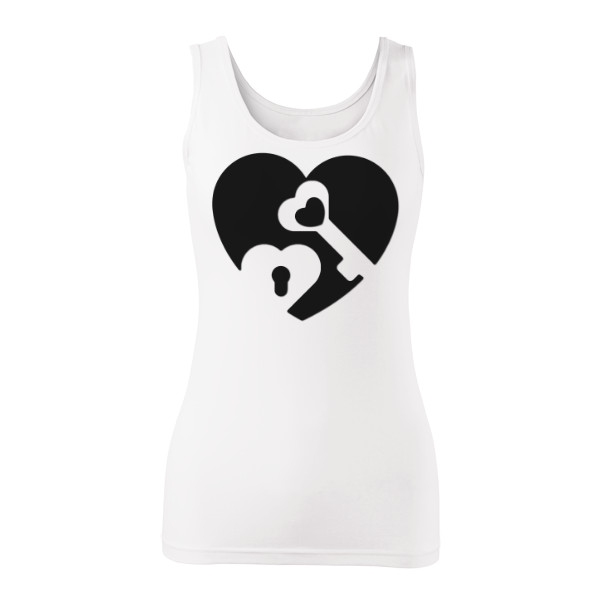 Tričko s potiskem Srdce na klíč