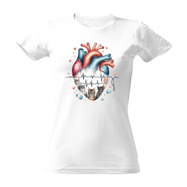 Tričko s potiskem Srdce plné koček