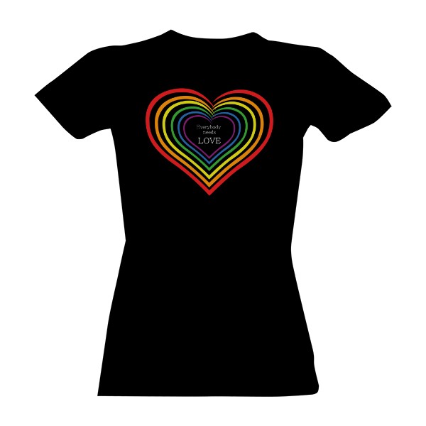 Tričko s potiskem Srdce šesti barev