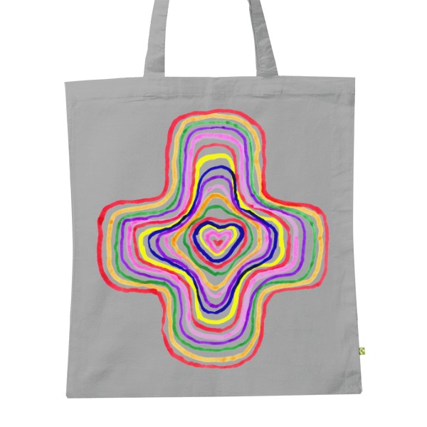 BIO plátěná taška s potiskem Srdce v kříži