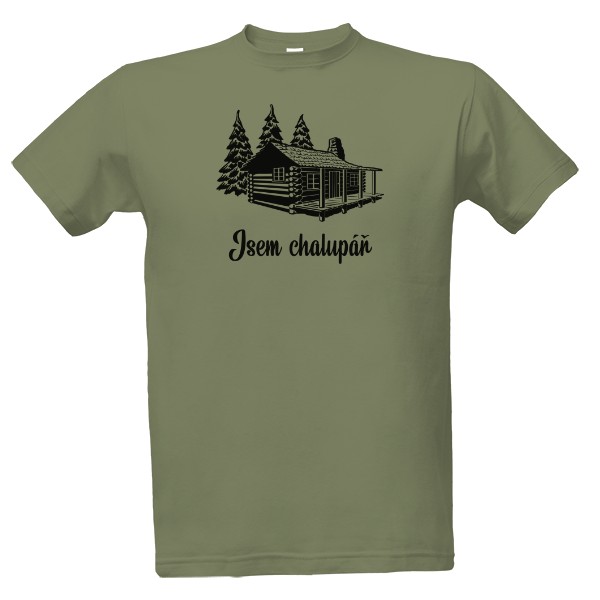 Tričko s potiskem Srdcem na chalupě