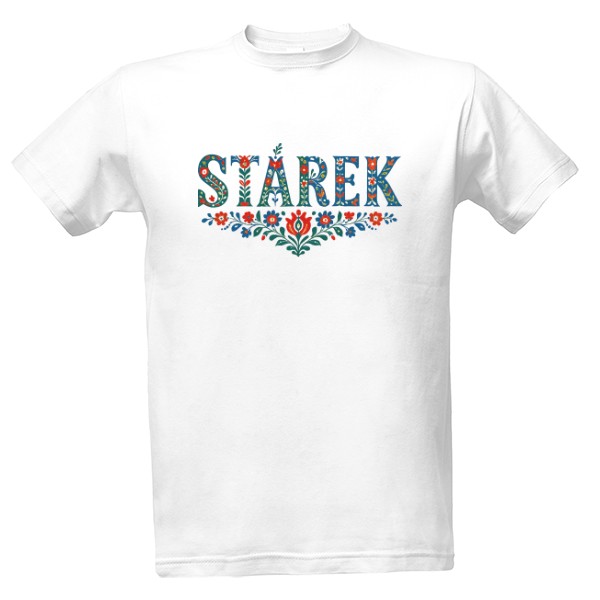 Tričko s potiskem Stárek, lidový motiv