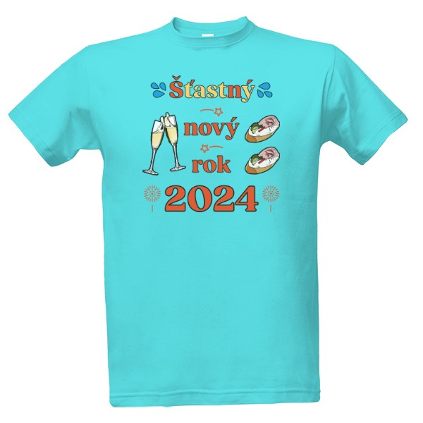 Tričko s potiskem Šťastný nový rok 2024