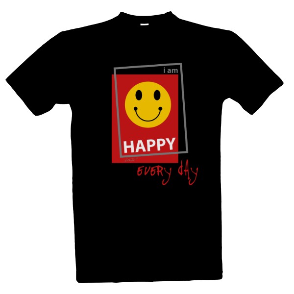 Tričko s potiskem Šťastný smajlík s úsměvem