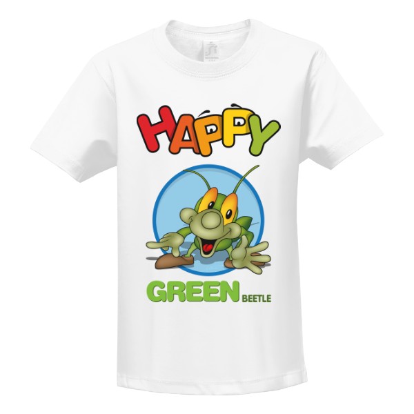 Tričko s potiskem Šťastný zelený brouček