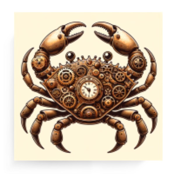 Fotoplátno čtverec s potiskem Steampunk krab