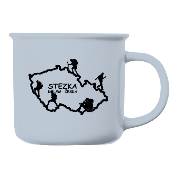 Colored porcelain mug s potiskem Stezka kolem Česka