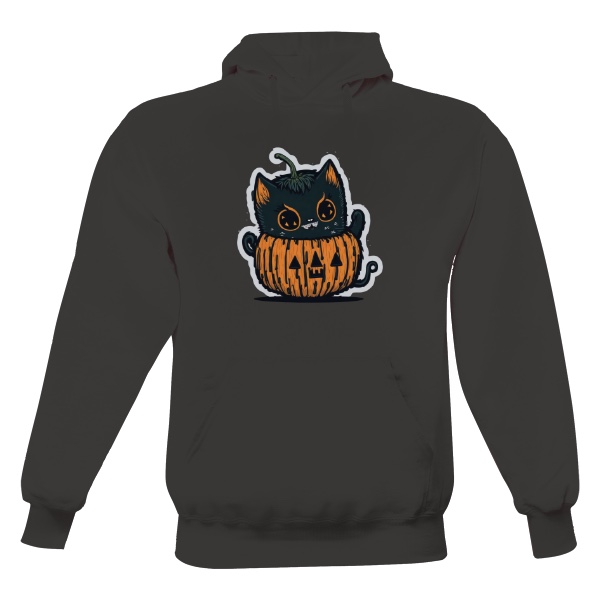 Pánská mikina s kapucí s potiskem Halloween cat sticker