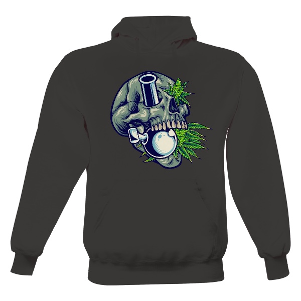 Pánská mikina s kapucí s potiskem Stoned skull