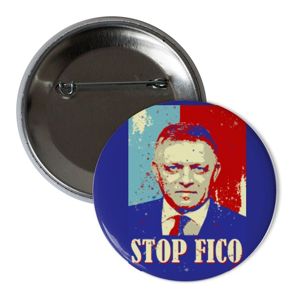 Odznak  s potlačou Stop Fico odznak
