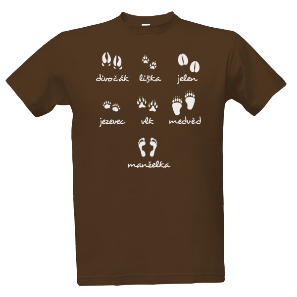 Tričko s potlačou Stopy bílé