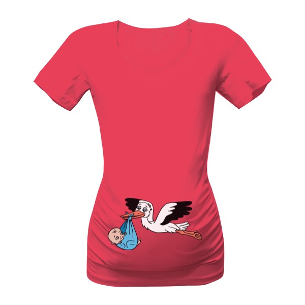 Stork with baby - boy T-shirt