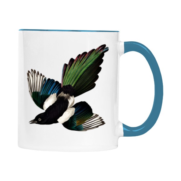 Hrnek malý barevný s potiskem Straka obecná