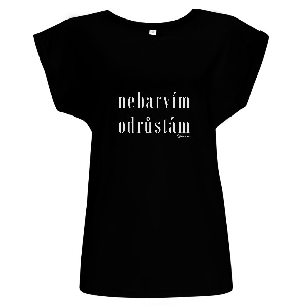 Tričko s potiskem oboustranný potisk - nebarvím odrůstám/Stříbrovláska (černé)