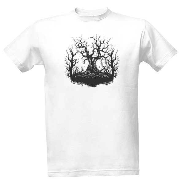 Tričko s potiskem Strom z močálu - černý